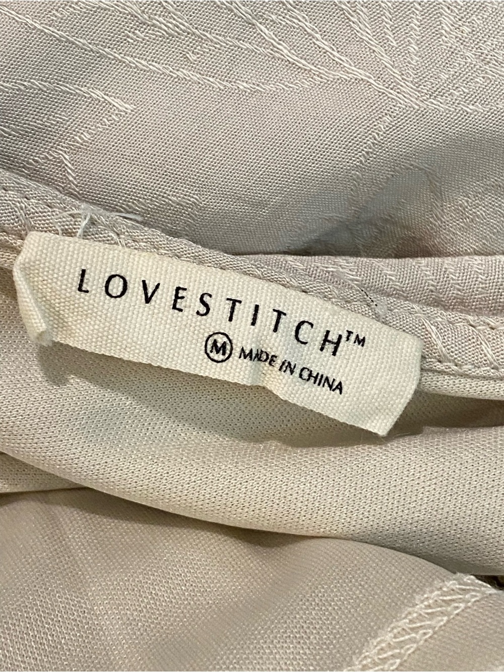 LoveStitch Ivory Beige Floral Jacquard Tie-Back Smocked Maxi Dress M - Picture 10 of 16